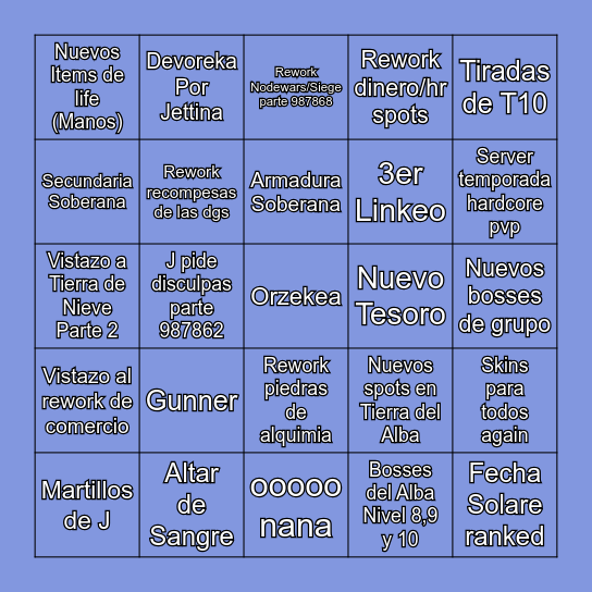 Black Desert FESTA 2024 Bingo Card