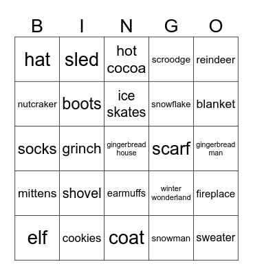 Winter Bingo Card