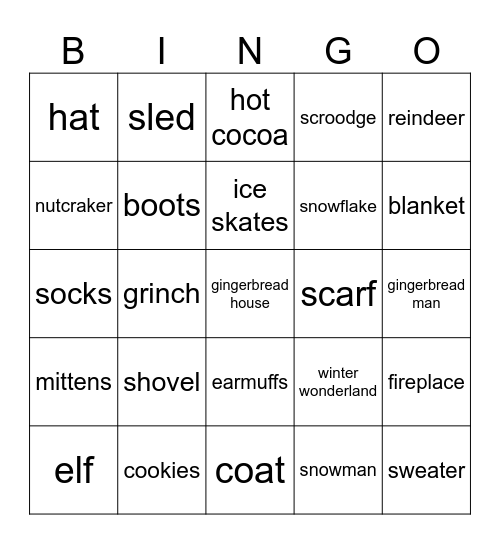 Winter Bingo Card
