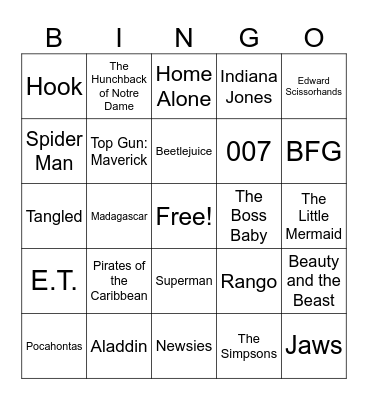 Media Arts Bingo Card