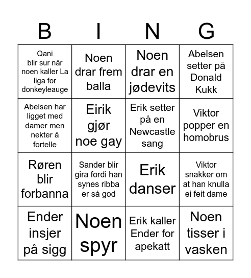 Ådne Bingo Card