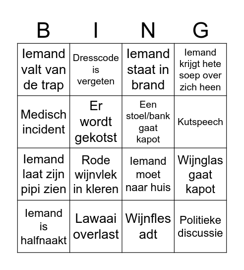 LHL kerst bingo Card