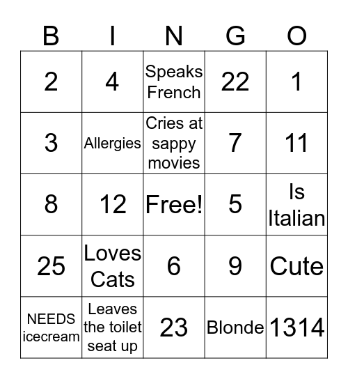 Human BINGO Card