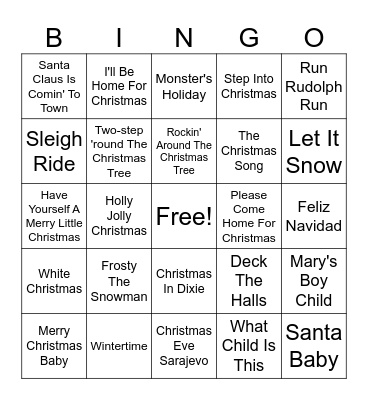Sparks' Christmas 2024 SINGO Bingo Card