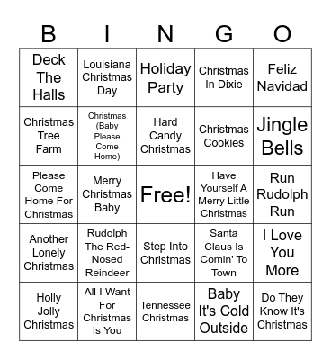 Sparks' Christmas 2024 SINGO Bingo Card