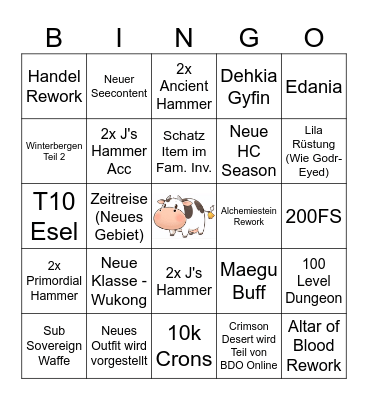 BDO Festa 2024 Bingo Card