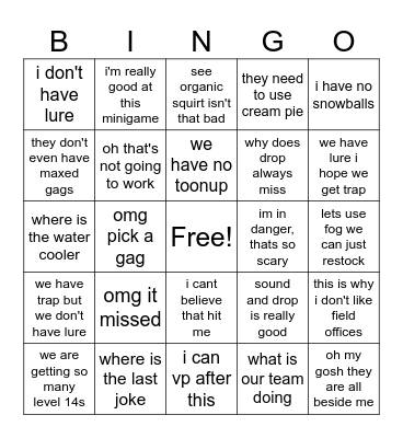 Taylor's Field Office BINGO Card