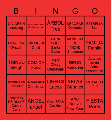 HAPPY HOLIDAYS Bingo Card