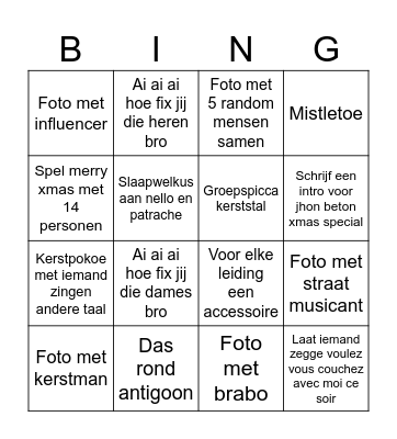Big santa bingo Card