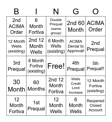 Bob's Way to Bingo! Bingo Card