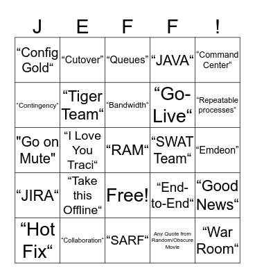 Meeting Bingo Card