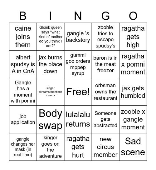 TADC EP 4 Bingo Card