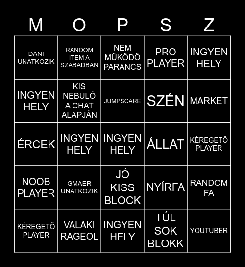 KINGDOMS BINGO Card