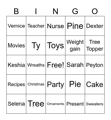 Christmas Bingo Card