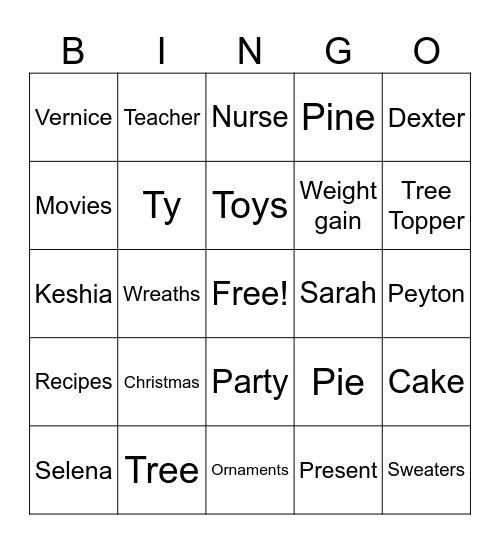 Christmas Bingo Card