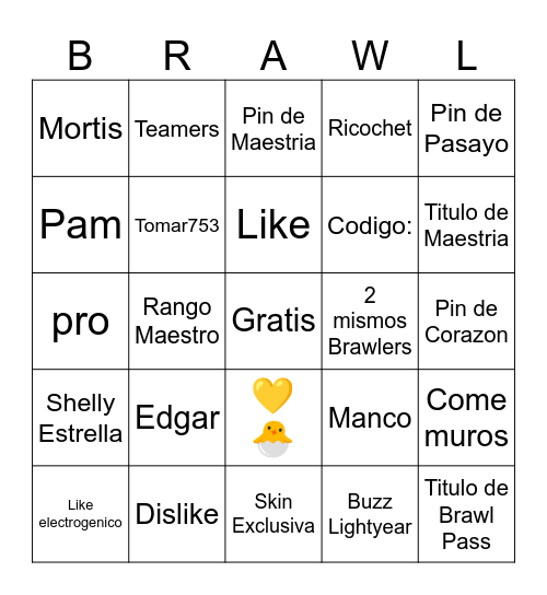 Brawl stars bingo Card