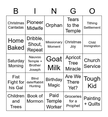 Family History Bingo! Bingo Card