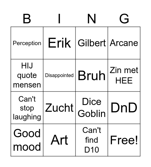 Luca Bingo Card