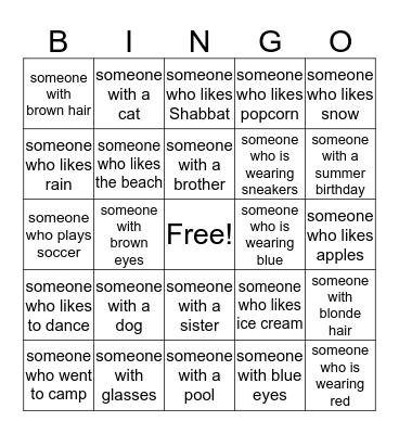 TBJ People BINGO Card