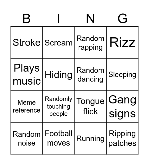 DBANDZ Bingo Card