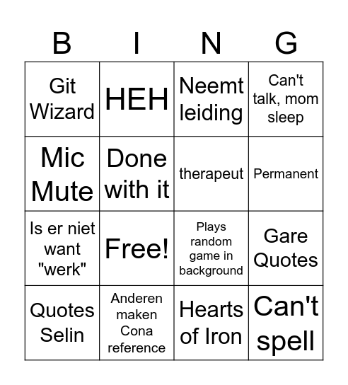 Max Bingo Card