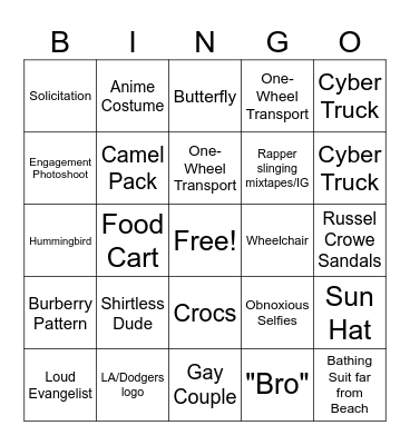 Downtown San Diego Bingo Card