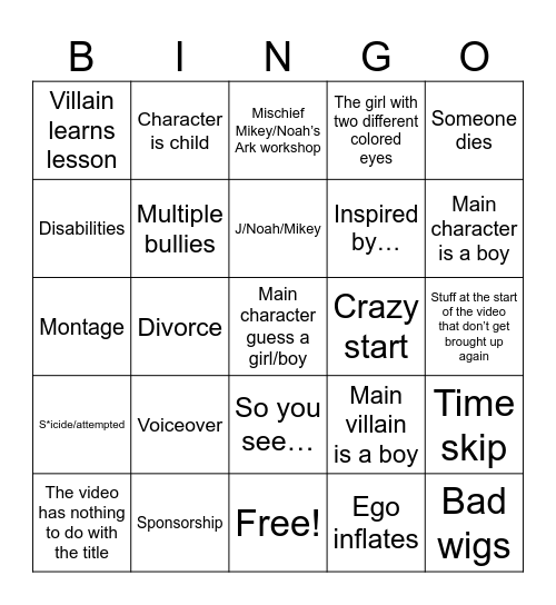 Darman bingo Card