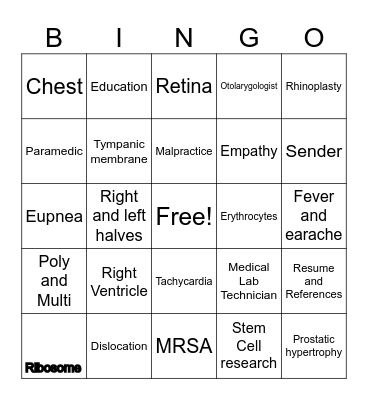 Health Science 2 Final Practice Exam Bingo Card