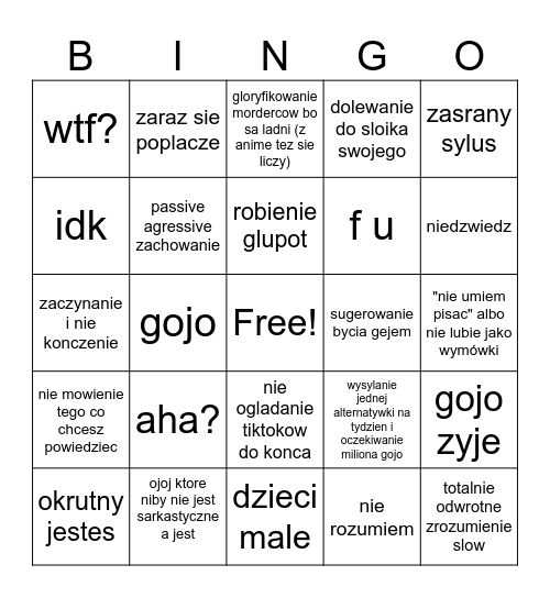 ahaniewnikam Bingo Card