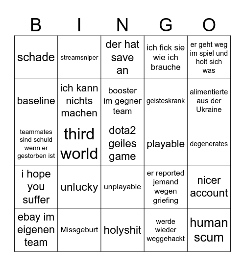 Lerry Bingo Card