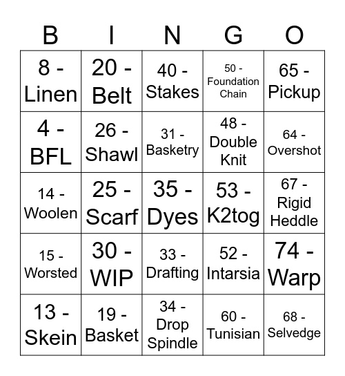 DFA Bingo! Bingo Card