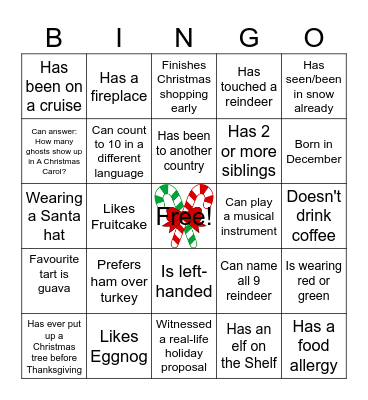 JINGLE MINGLE BINGO Card