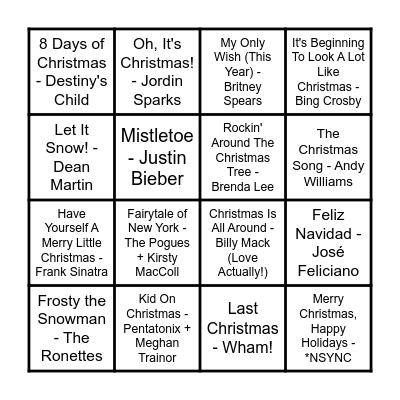 Quizmas Bingo! Bingo Card