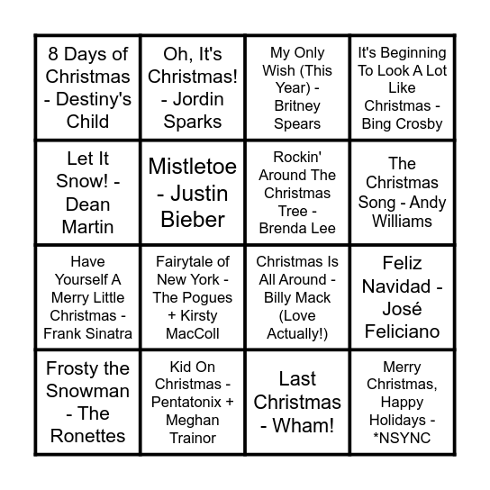 Quizmas Bingo! Bingo Card