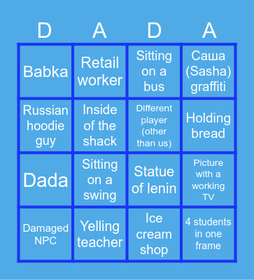 I love Russia Bingo Card