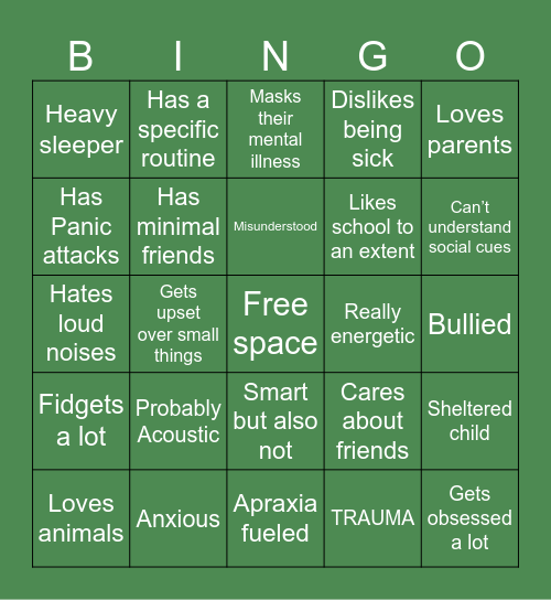 Scorpius Malloy Kinnie bongo Bingo Card