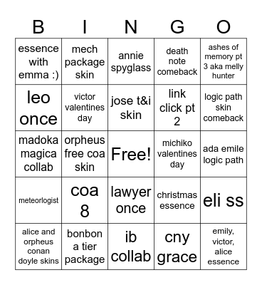 idv stream Bingo Card