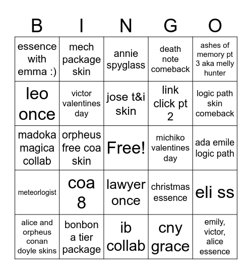 idv stream Bingo Card