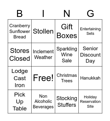December BINGO Card