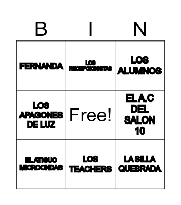 LOTERIA PROULEX Bingo Card