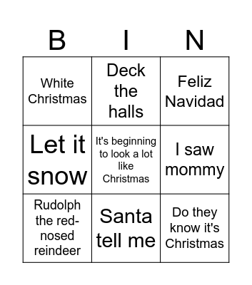 Christmas Bingo Card