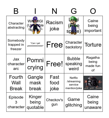 TADC Episode 4 Bingo Card