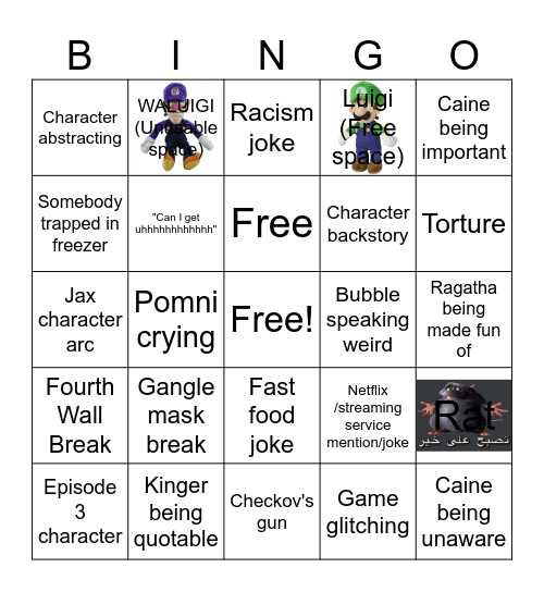 TADC Episode 4 Bingo Card