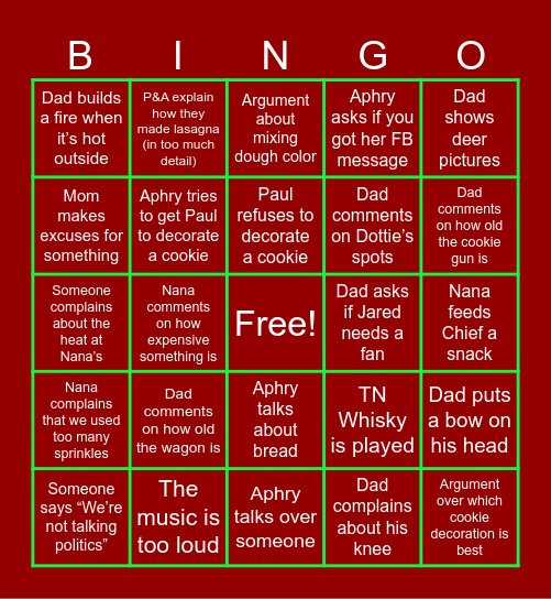 Cawthon X-Mas Bingo Card