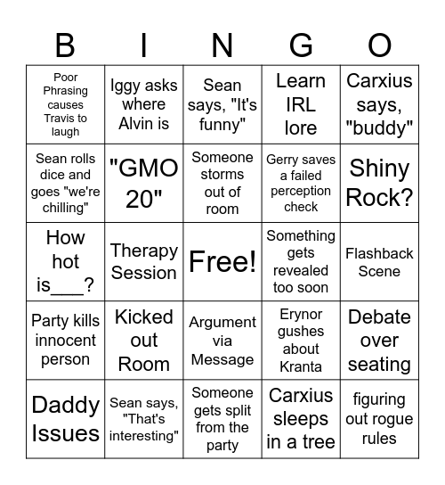 Price of Peace Bingo Card