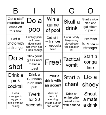 M'c Bingo Card