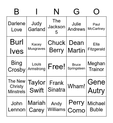 Who Sang this Christmas Song? Bingo Card