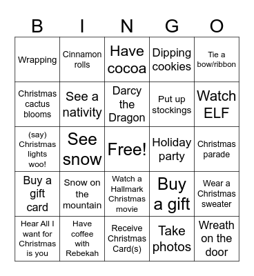 Guskiewicz Family Bingo Card