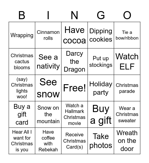 Guskiewicz Family Bingo Card