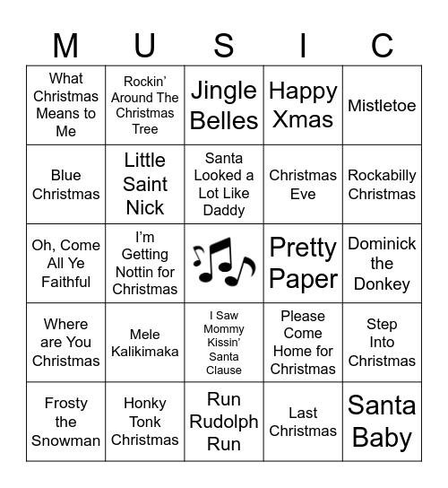 C H R I S T M A S Bingo Card